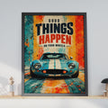 Retro GT Racing Car Poster, Vintage Motorsport Art, Car Lover Gift