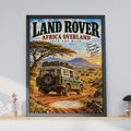 Land Rover Africa Overland Safari Poster 4x4 Adventure Print Off Road Wall Art Defender Savanna Sunset