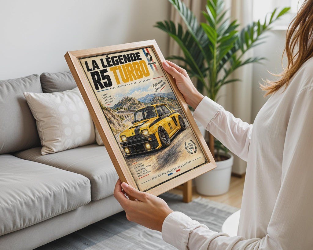 Renault 5 Turbo Rally Poster, 1980s French Racing Car Art (Print)