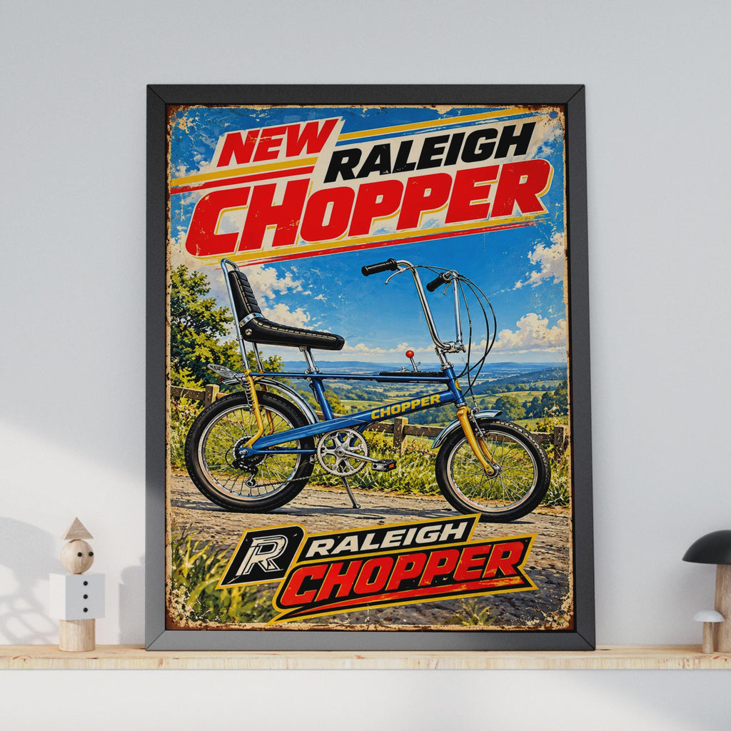 Raleigh Chopper Vintage Bike Poster, 1970s Retro Bicycle Wall Art (Digital Print)