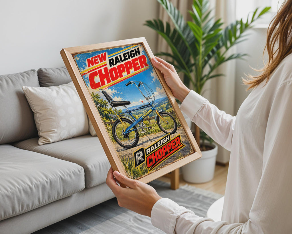 Raleigh Chopper Vintage Bike Poster, 1970s Retro Bicycle Wall Art (Digital Print)