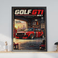VW Golf GTI MK1 Poster, Retro Garage Art, Car Enthusiast Gift (A4)