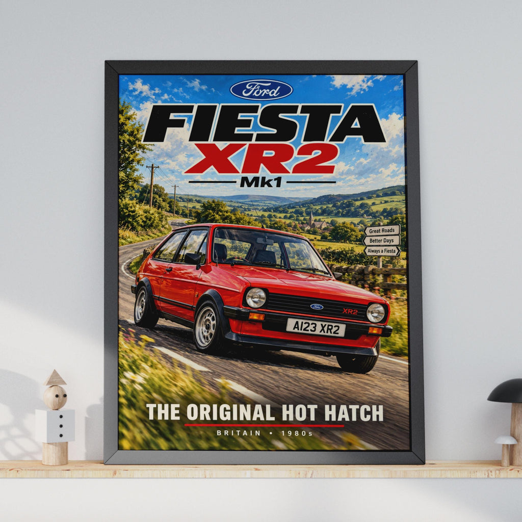 Ford Fiesta XR2 Mk1 Poster, 1980s British Hot Hatch Wall Art (Print)