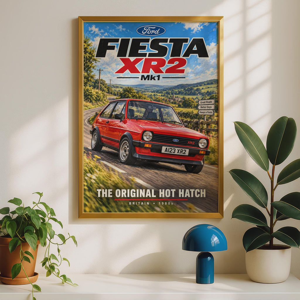 Ford Fiesta XR2 Mk1 Poster, 1980s British Hot Hatch Wall Art (Print)