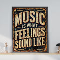 Vintage Rustic Music Quote Poster, Distressed Typography Print, Retro Wall Art (Ready to Frame)