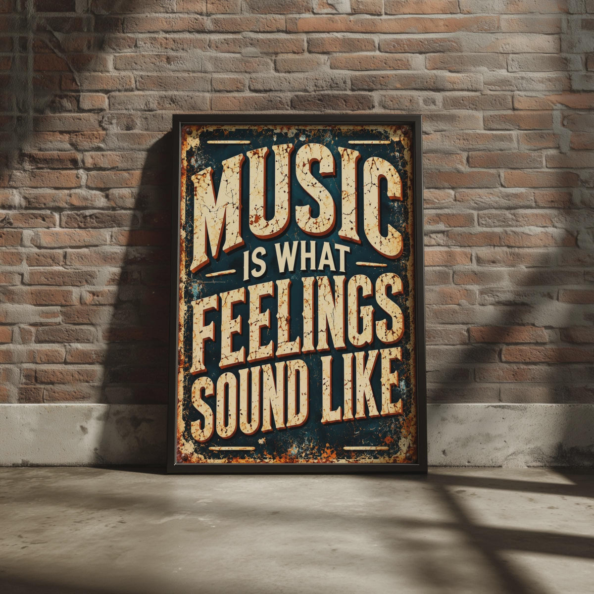 Vintage Rustic Music Quote Poster, Distressed Typography Print, Retro Wall Art (Ready to Frame)