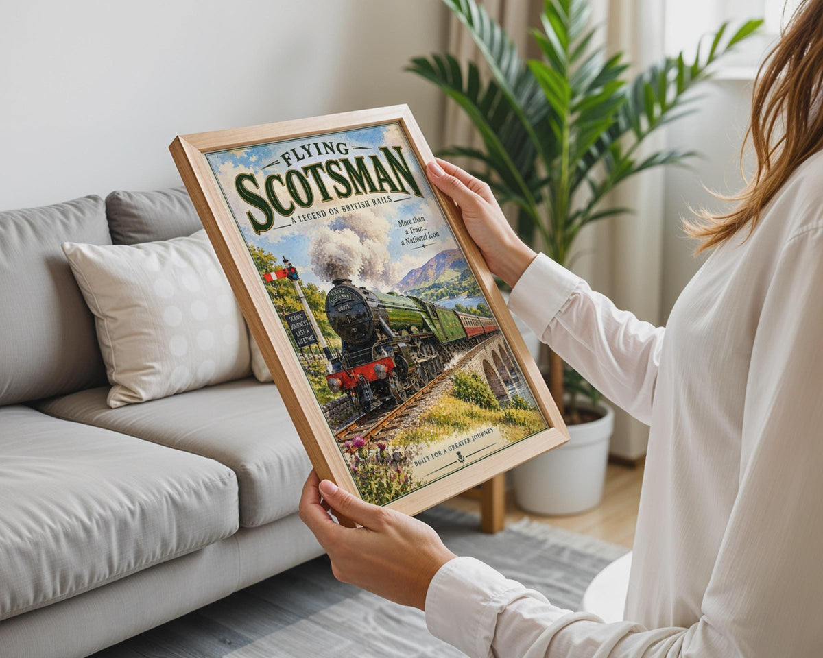 Flying Scotsman LNER Steam Train Poster, Vintage Railway Art Print (60103)
