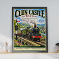 Clun Castle 7029 Steam Train Poster, GWR Locomotive Wall Art (Physical Print)