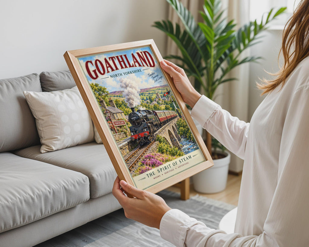 Goathland North Yorkshire Steam Train Poster, Vintage Travel Art, Heritage Railway Print