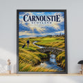 Carnoustie Scotland Golf Course Poster, Links Wall Art, Vintage Style Print