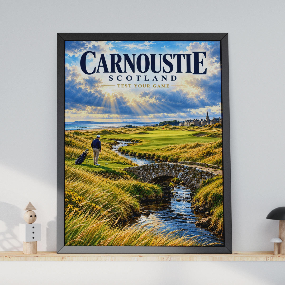 Carnoustie Scotland Golf Course Poster, Links Wall Art, Vintage Style Print