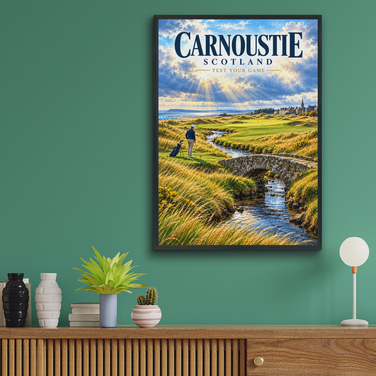 Carnoustie Scotland Golf Course Poster, Links Wall Art, Vintage Style Print