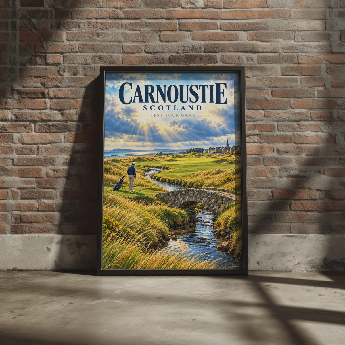 Carnoustie Scotland Golf Course Poster, Links Wall Art, Vintage Style Print
