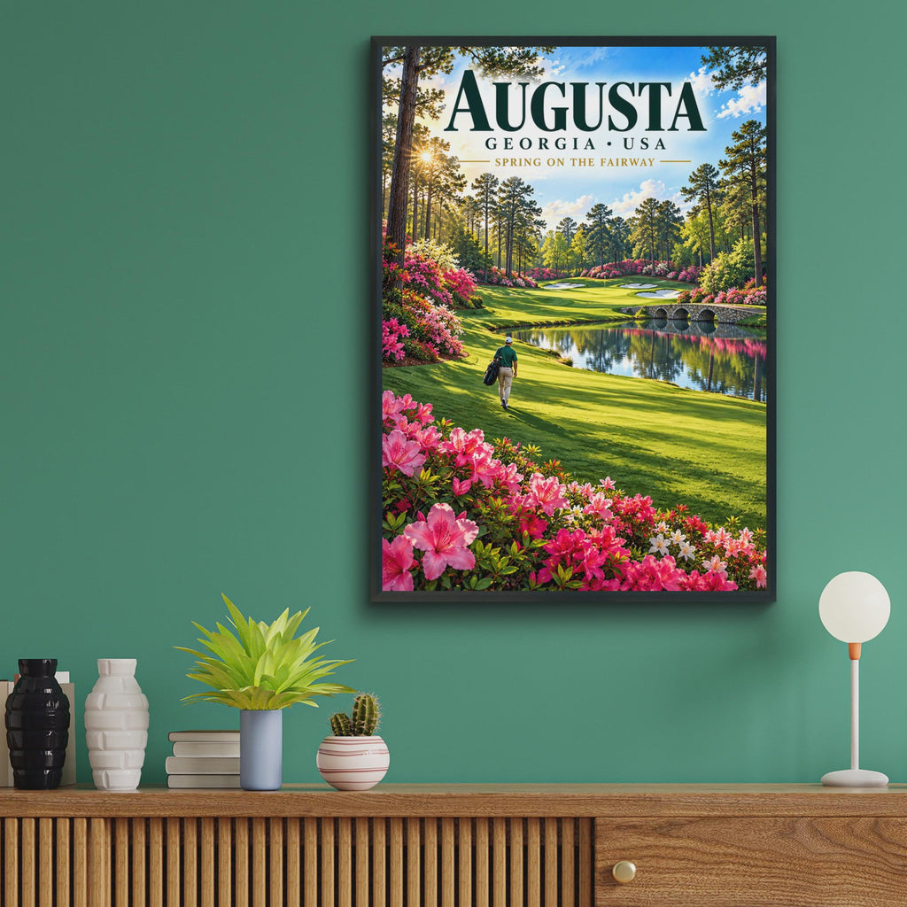 Augusta Georgia Golf Course Poster, Spring Fairway Azalea Art Print (Digital Download)