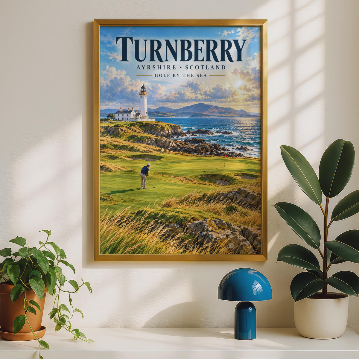 Turnberry Golf Course Poster, Ayrshire Scotland Lighthouse Coastal Art (Printed)