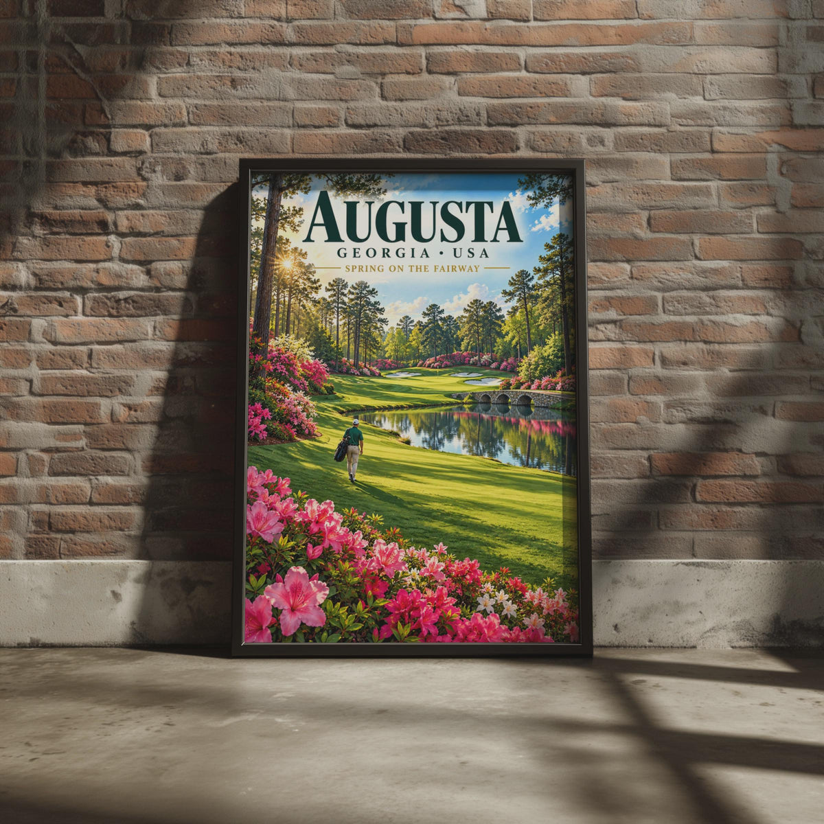 Augusta Georgia Golf Course Poster, Spring Fairway Azalea Art Print (Digital Download)