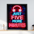 Neon Headphones Quote Print, Music Lover Wall Art (Ready to Frame)
