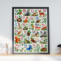 Woodland Alphabet Print, Forest Animals ABC Poster, Nursery Wall Art (Watercolour Style)