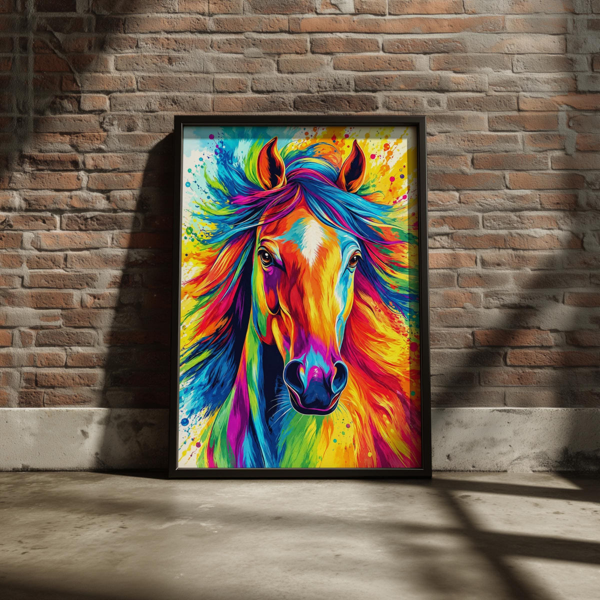 Rainbow Horse Pop Art Print, Bold Equine Wall Decor, Vibrant Animal Poster