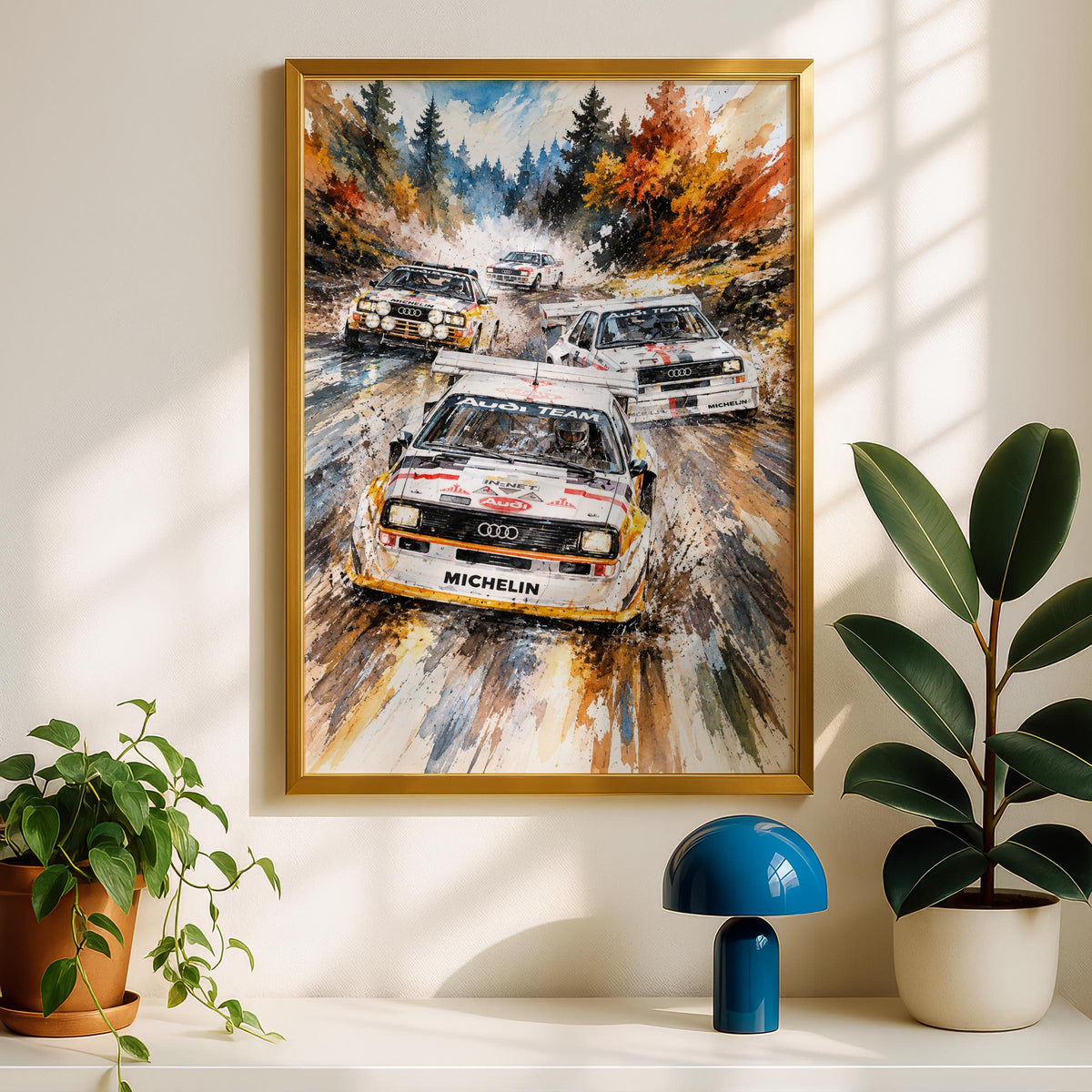 Audi Quattro Group B Rally Watercolour Print, Motorsport Art (Digital Download)