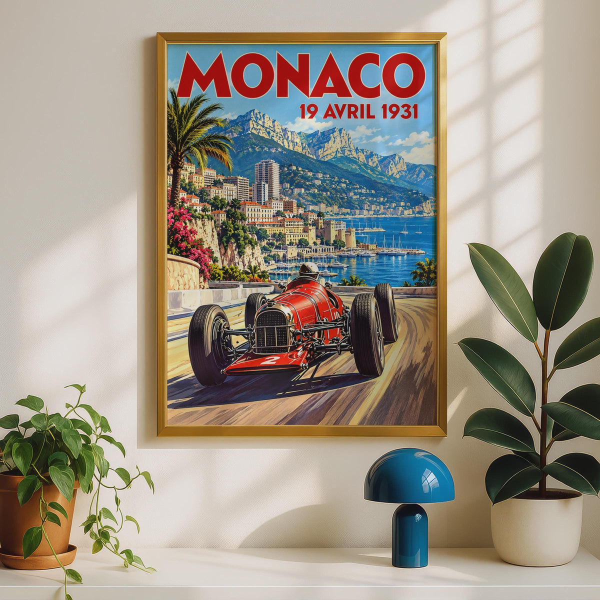 1931 Monaco Grand Prix Racing Poster, Retro Formula One Art Print (A4)