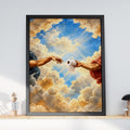 Renaissance Toilet Roll Art Print, Michelangelo Parody, Humorous Bathroom Wall Decor