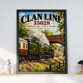 Clan Line 35028 Merchant Navy Class Steam Train Poster (A4)