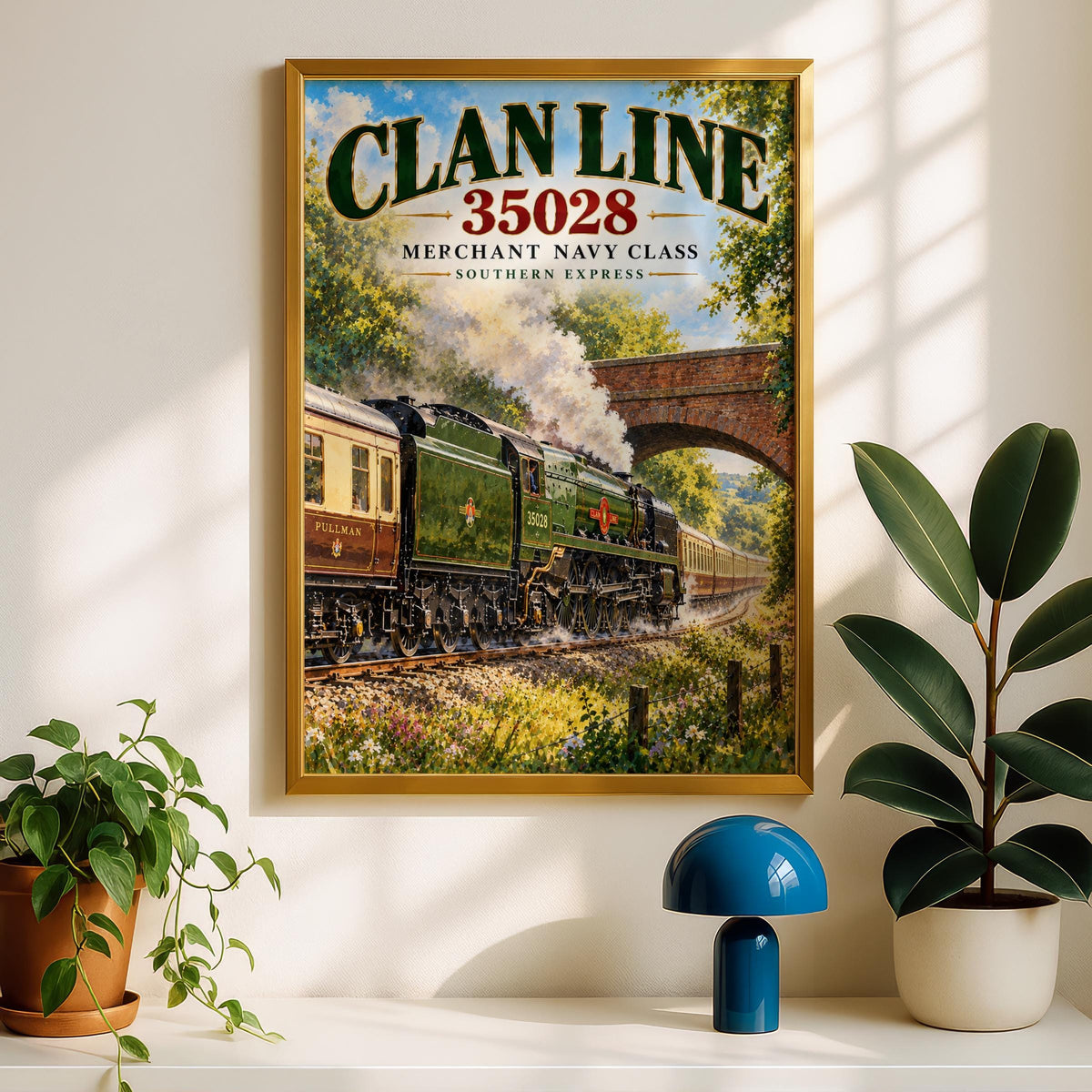 Clan Line 35028 Merchant Navy Class Steam Train Poster (A4)