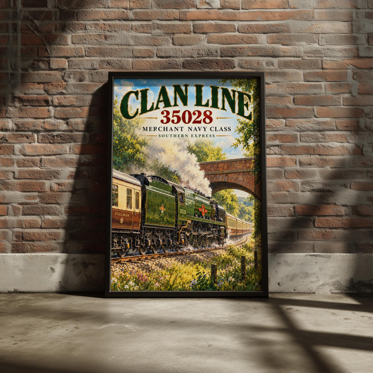 Clan Line 35028 Merchant Navy Class Steam Train Poster (A4)