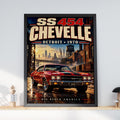 1970 Chevelle SS454 Muscle Car Poster, Detroit Big Block America Print (Physical)