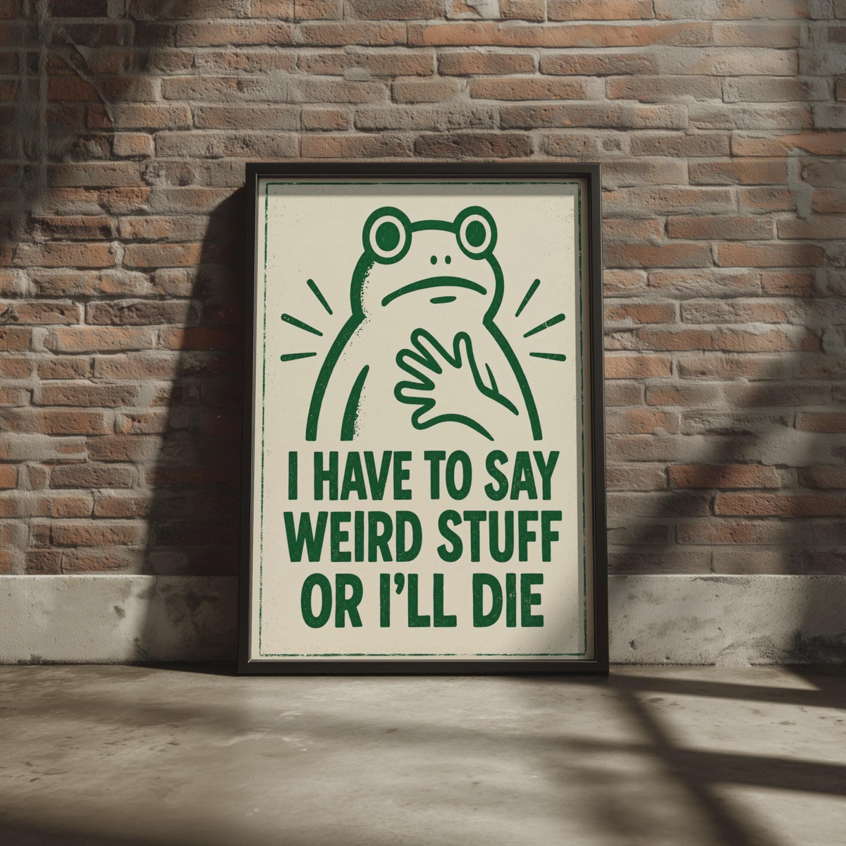Funny Frog Quote Poster, Retro Green Frog Print, Quirky Wall Art (Digital Download)