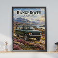 Range Rover Classic Poster, Luxury 4x4 Icon, Scottish Highlands Landscape (Print)