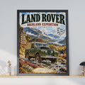 Land Rover Highland Expedition Poster, Vintage 4x4 Off-Road Wall Art (A4)