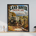 Land Rover Country Life Poster, Mud Dogs Adventure Print, British Countryside Wall Art