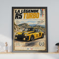 Renault 5 Turbo Rally Poster, 1980s French Racing Car Art (Print)