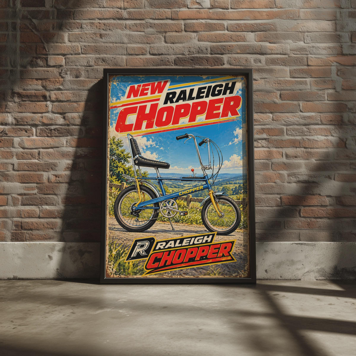 Raleigh Chopper Vintage Bike Poster, 1970s Retro Bicycle Wall Art (Digital Print)