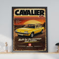 Vauxhall Cavalier GL Retro Car Poster, 1970s Vauxhall Brush Print, British Garage Wall Art