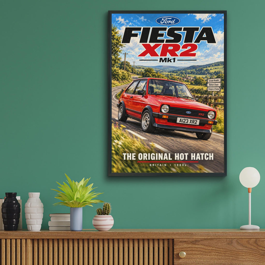 Ford Fiesta XR2 Mk1 Poster, 1980s British Hot Hatch Wall Art (Print)