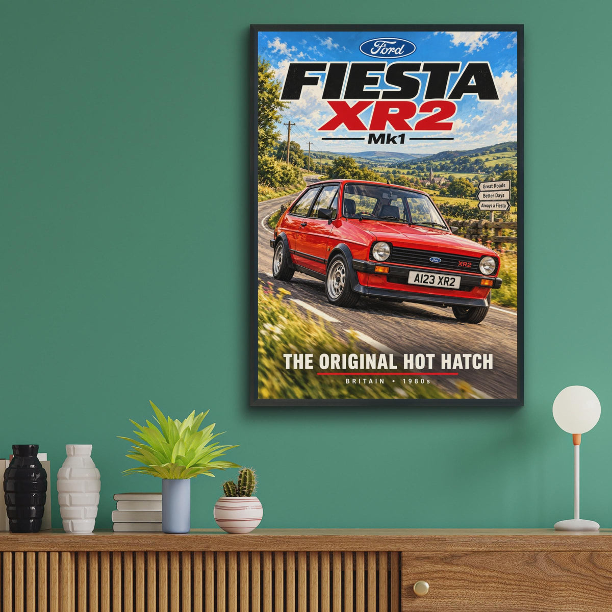 Ford Fiesta XR2 Mk1 Poster, 1980s British Hot Hatch Wall Art (Print)