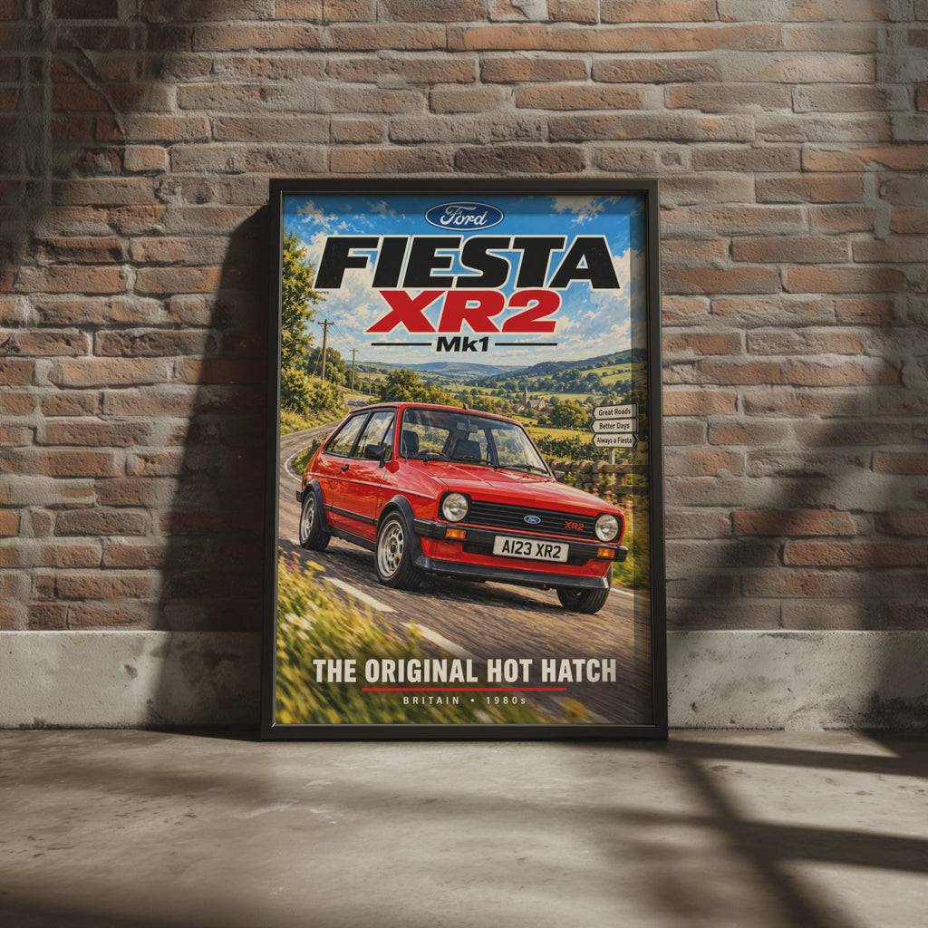 Ford Fiesta XR2 Mk1 Poster, 1980s British Hot Hatch Wall Art (Print)