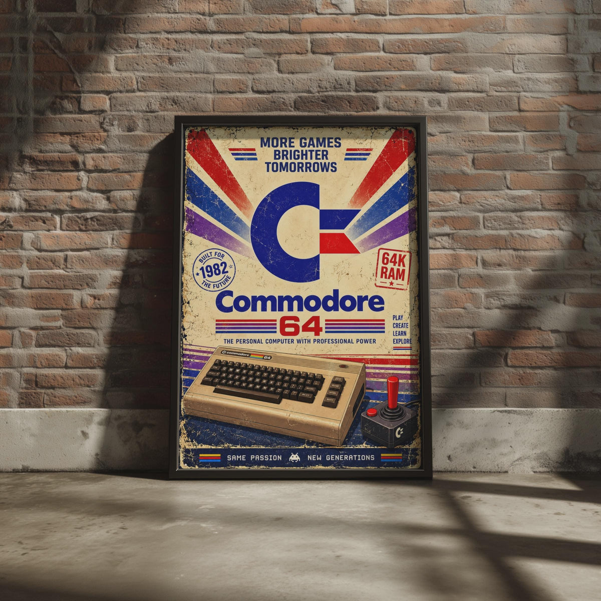 Commodore 64 Retro Gaming Poster, 1980s Tech Wall Art (Print)