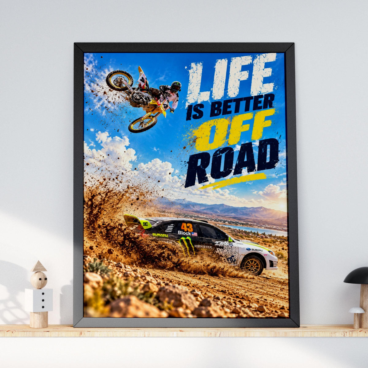 Motocross Rally Car Poster, Off-Road Racing Wall Art (Digital Download)