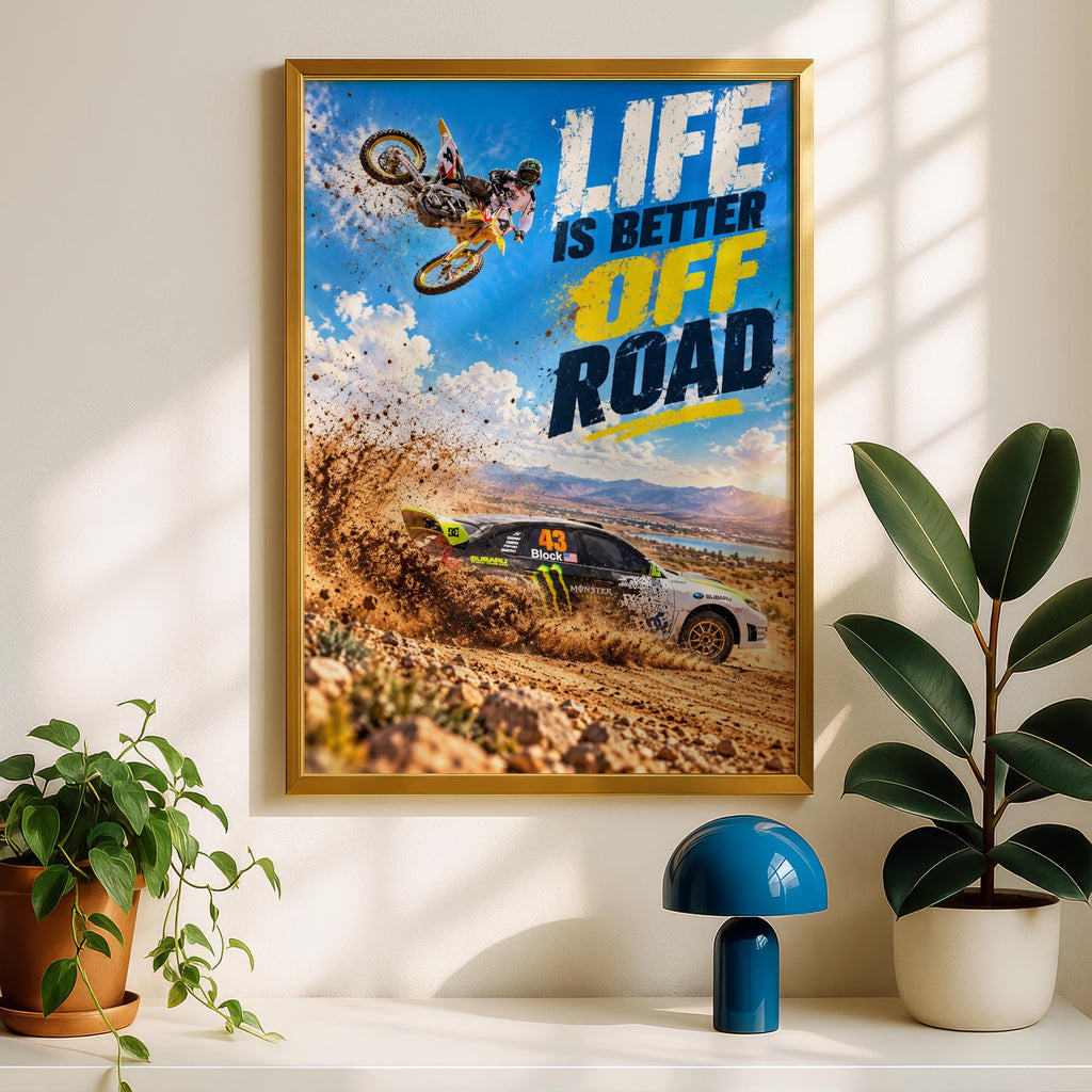 Motocross Rally Car Poster, Off-Road Racing Wall Art (Digital Download)