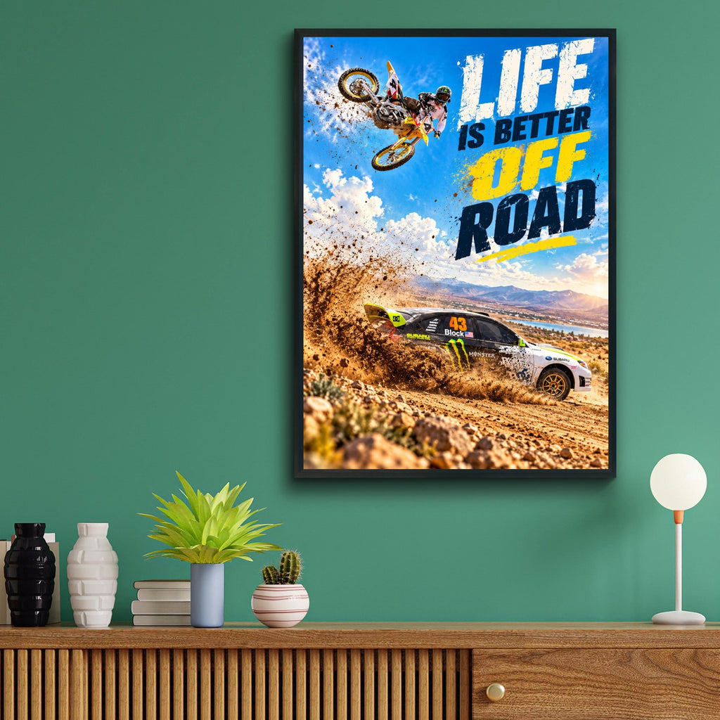 Motocross Rally Car Poster, Off-Road Racing Wall Art (Digital Download)