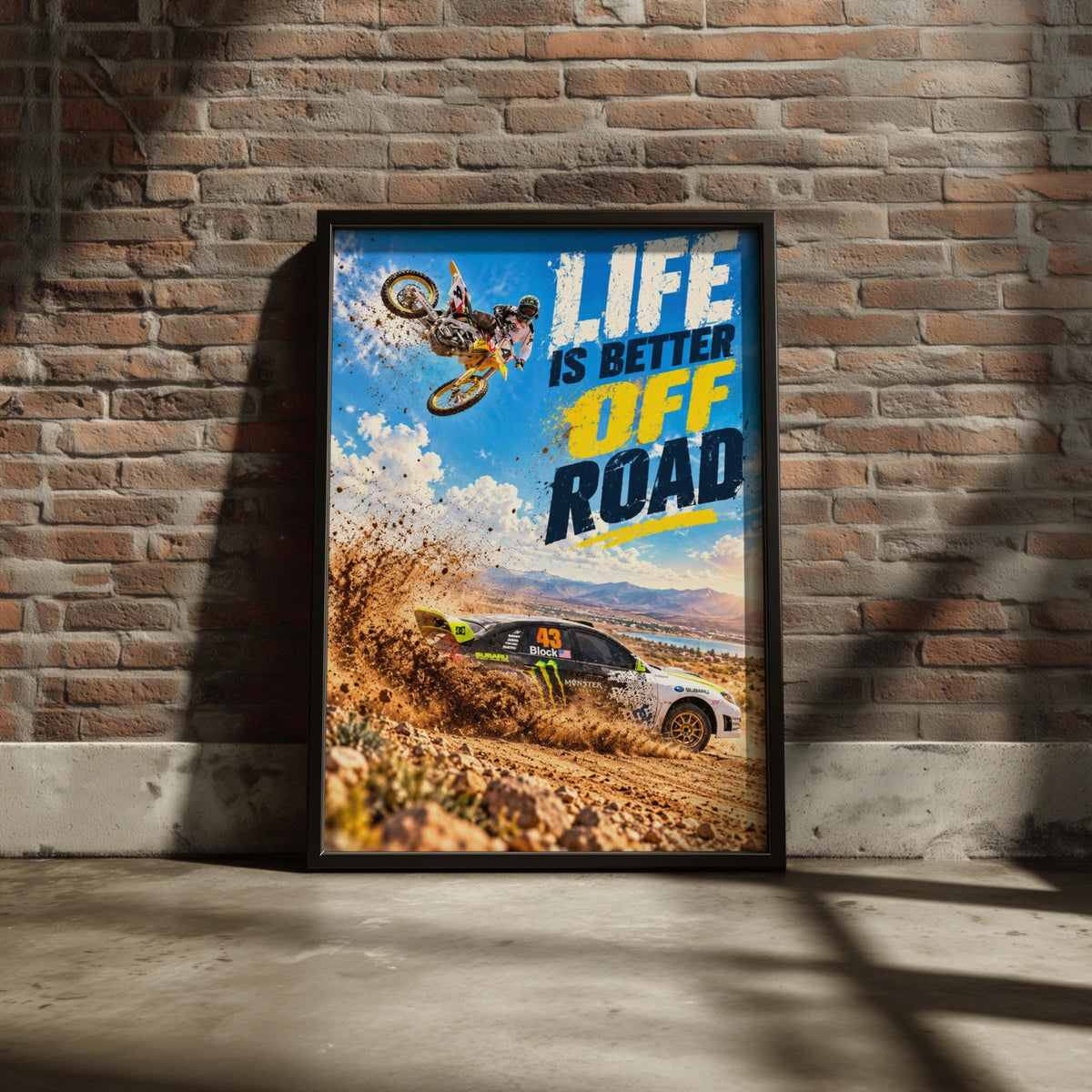 Motocross Rally Car Poster, Off-Road Racing Wall Art (Digital Download)