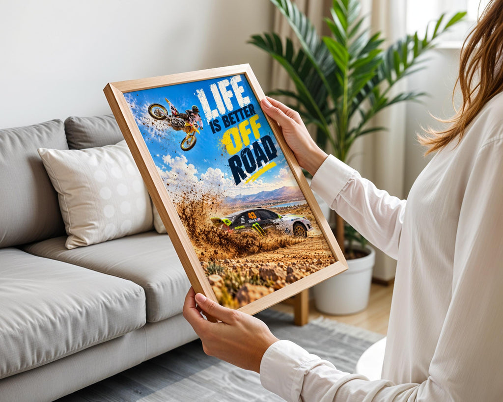 Motocross Rally Car Poster, Off-Road Racing Wall Art (Digital Download)