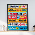 Motivational Quote Wall Art Print, Colourful Inspirational Poster, Kids Classroom Decor
