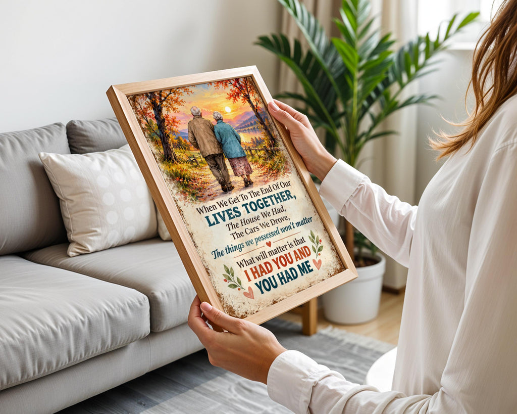 Lives Together Couple Quote Poster, Autumn Walk Love Print, Anniversary Wall Art Gift