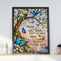 Those We Love Don't Go Away Memorial Butterfly Blossom Tree Bereavement Wall Art Print