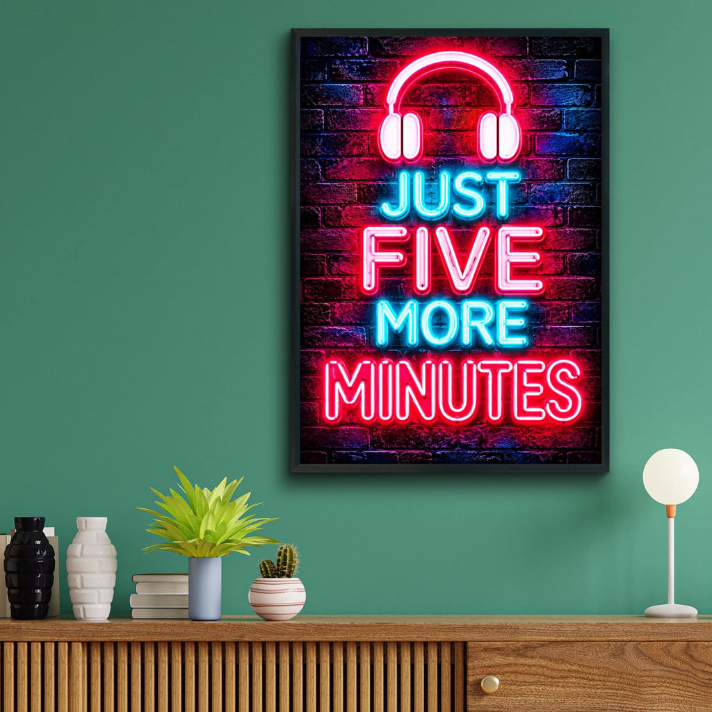 Neon Headphones Quote Print, Music Lover Wall Art (Ready to Frame)